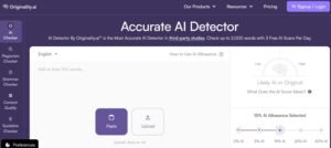 Originality.ai pricing comparison table showing Basic Free plan, Pro at $12.95 per month, and Enterprise at $136.58 per month with credit allowances and feature breakdowns.