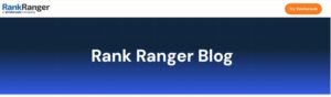 Rank Ranger Blog hero banner displaying the blog title centered against a dark blue grid background, with the RankRanger a Similarweb company logo in the header and an orange Try Similarweb button.