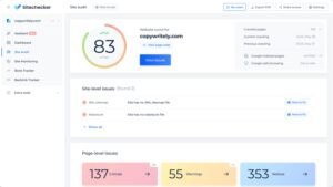 Sitechecker agency pricing plans comparing Standard at $208 per month, Premium at $375 per month, and Enterprise with custom pricing, showing website allowances and keyword tracking limits.